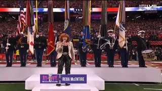 Superbowl 2024 LVIII Reba McEntire Singing the National Anthem #superbowl #cbs #cbssports
