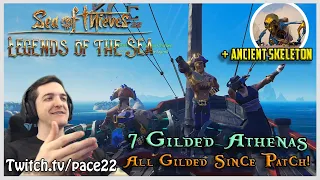 7 GILDED Athena Steal mashup COMPILATION! HOTMICS + An Ancient Skeleton!!! - Sea of Thieves!