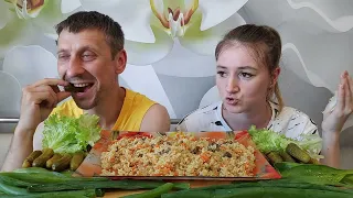 МУКБАНГ ПЛОВ / MUKBANG PILAF FOR A LATE DINNER #mukbang #мукбанг