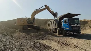 tata prima truck loading by cat 330gc excavator | keep support