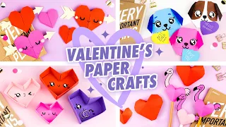 4 Идеи Поделок на День Святого Валентина | Оригами сердечки | Valentine's Day Paper Crafts