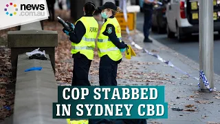 NSW Police officer stabbed in the head in Sydney CBD