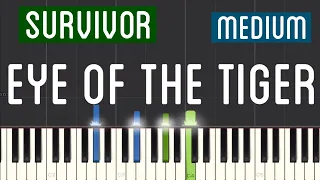 Survivor -Eye Of The Tiger Piano Tutorial | Medium