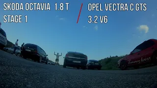 Drag Race Skoda Octavia  1 8 T Stage 1 vs Opel Vectra C GTS 3 2 V6 Fpv drone