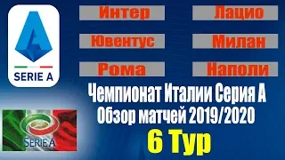 Серия-А Чемпионат Италии 6 тур Результаты Таблица+Расписание 7 тура Serie A 2019/2020