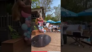 Hilarious pole dancing gender reveal 😂 #shorts