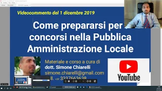 Come prepararsi per i concorsi nella Pubblica Amministrazione Locale (1/12/2019)