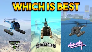 GTA 5 SEA SPARROW VS GTA SAN ANDREAS SEA SPARROW VS GTA VICE CITY SEA SPARROW : WHICH IS BEST?