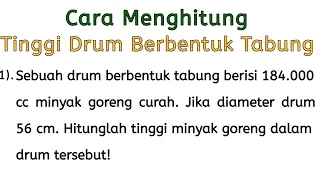 Cara Menghitung Tinggi Drum Berbentuk Tabung