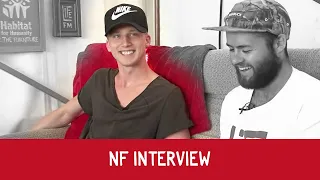 NF talks to Josh on the Life FM couch at Festival One in New Zealand
