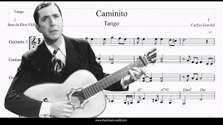 Caminito - Tango - Guitar - Carlos Gardel (Sheets Score Tutorial)
