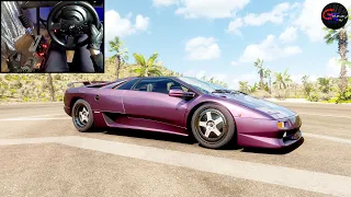 Insane Sounding Lamborghini Diablo SV - Forza Horizon 5 Steering wheel gameplay