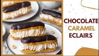 How to bake Eclairs at home | Choux pastry made easy | Chocolate- Caramel eclairs recipe