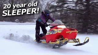 We buy a 20 year old RACING snowmobile with a HUGE engine!