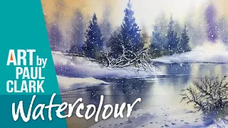 How to Paint a Winter Forest Scene with a Reflection in Watercolour.