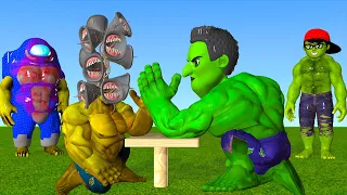 Scary Teacher 3D Siren Head vs Among Us Mods Hulk Test Game Strong Arm Champion Nick Hulk and Miss T