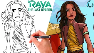 How To Draw PRINCESS RAYA from RAYA AND THE LAST DRAGON | EASY DISNEY DRAWING