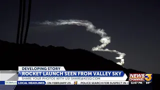 Rocket launch visible from Coachella Valley