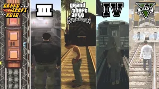 Getting hit by the TRAIN in GTA games (Physics comparison in GTA games)