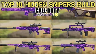 Top 10 Hidden Snipers Gunsmith Build in Aether Crystal Camo HD | COD Mobile | Call of Duty Mobile