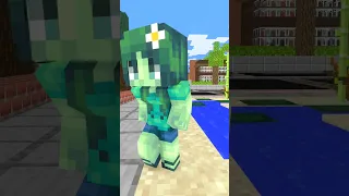 Good Baby Zombie Girl  and poor dog - -#monsterschool #minecraft  #shorts #cutedog