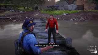 Dutch Pushes Arthur into the Water for telling The Truth - Red Dead Redemption 2