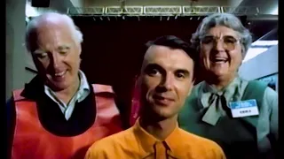 David Byrne with his parents on the set of True Stories