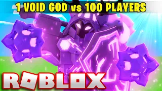 1 VOID GOD vs 100 PLAYERS... (Roblox Bedwars)