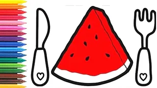 Drawing Watermelon for Children 🍉 Bolalar uchun Tarvuz rasm chizish 🍉Рисование Арбуз для детей