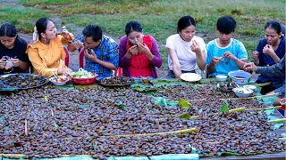 Finding CLAMS & MUSSELS To Make Sun Dried Spicy Clam & Mussels - Delicious Food in Village