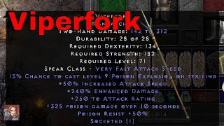 D2R Unique Items - Viperfork (Mancatcher)