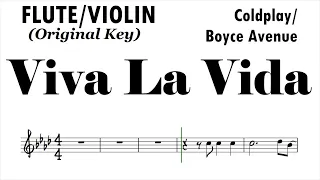 Viva La Vida Original Key Flute Violin Sheet Music Backing Track Play Along Partitura