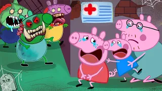 PEPPA PIG TURNS INTO A GIANT ZOMBIE AT PYRAMID | Peppa Pig Funny Animation