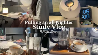 Pull an All Nighter with me to Study for Finals 💤 Lots of studying, coffee, cozy stressful cramming