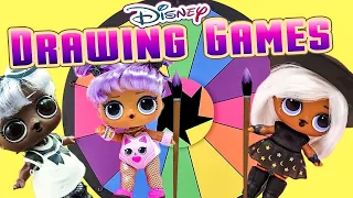 LOL Surprise Dolls Disney Pixar Spin the Wheel Drawing Games! W/ Witchay Babay | LOL Dolls Families