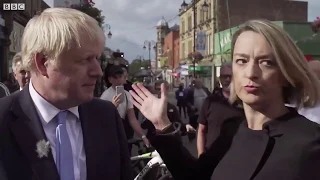 Boris Johnson heckled  'You should be in Brussels; you're in Morley'   BBC News