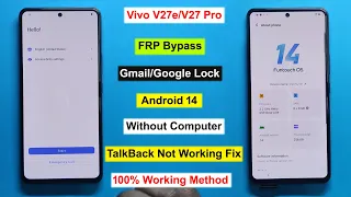 Vivo V27E FRP Bypass Android 14 | Gmail/Google Lock Remove Vivo V27e | Vivo V27 Pro FRP Unlock