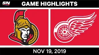 NHL Highlights | Senators vs Red Wings - Nov. 19, 2019