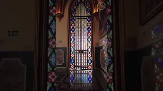 A GOTHIC ROOM with STAINED GLASS