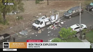 Boyle Heights box truck explodes, damaging vehicles and home windows