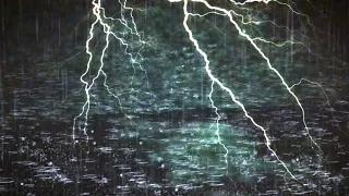 Beat insomnia and anxiety with soft rain and thunder falling on the earth's floor at night - ASMR.