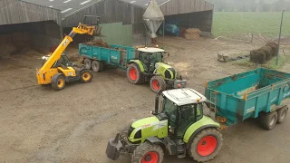 Sortie de fumier au GAEC de Blévara - Doublet de claas et rolland