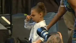 Riley Curry steals the show during father's MVP speech