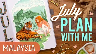 JULY Bullet Journal Setup 2022 PLAN WITH ME Part 1 🌴 Malaysia Theme 🇲🇾