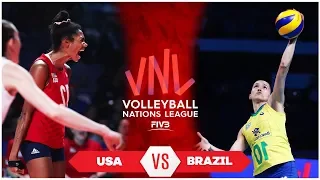 USA vs. Brazil | Match Highlights | Final Round Women's VNL 2019 (HD)