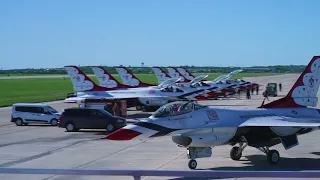 The Thunderbirds are rehearsing for The Great Texas Airshow