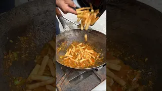 Chilli potato making from scratch😳😱 #foodshorts #streetfoodindia #shortsfeed #foodies #foodvlog