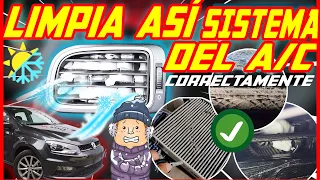 Cómo LIMPIAR el SISTEMA DEL AIRE ACONDICIONADO de VW Vento, Polo,Jetta,Golf, Ibiza,Leon A/C LIMPIEZA