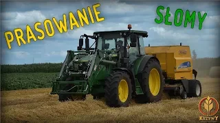 PRASOWANIE SŁOMY ☆ John Deere 6095MC & New Holland BR6090 ☆ KrzywY