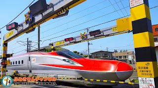 [Train Shinkansen ] Level crossing video 65 in Japan [ Railway ] East Japan Railway Akita Shinkansen